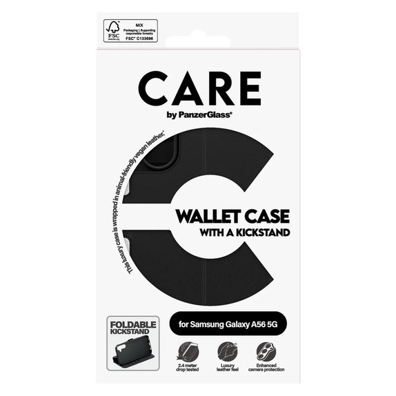 Caz Wallet Kickstand pentru Samsung Galaxy A56 5G, Negru, PanzerGlass
