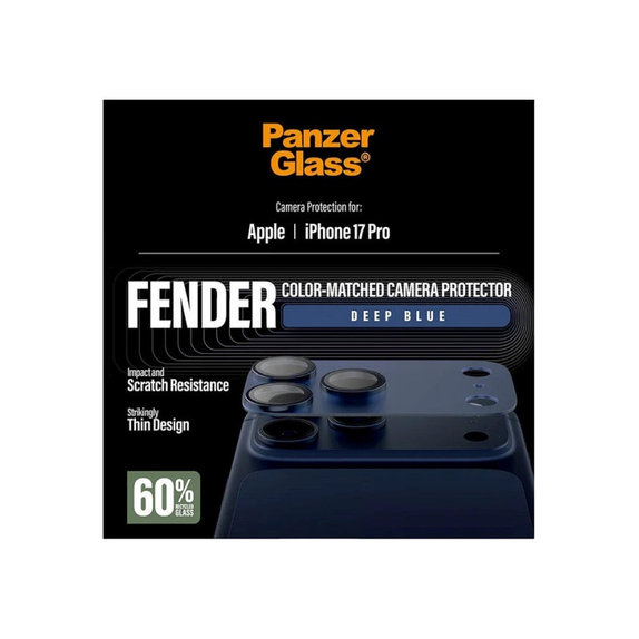 Protecție lentilă Fender pentru iPhone 17 Pro, Albastru, PanzerGlass