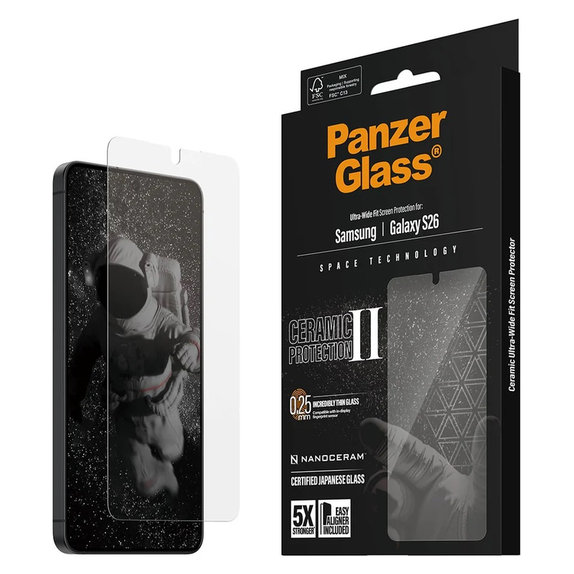 Sticlă securizată UWF Ceramic cu aplicator pentru Samsung Galaxy S26, Transparent, PanzerGlass