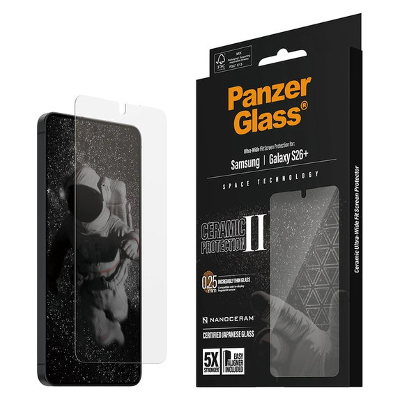 Sticlă securizată UWF Ceramic cu aplicator pentru Samsung Galaxy S26+, Transparent, PanzerGlass