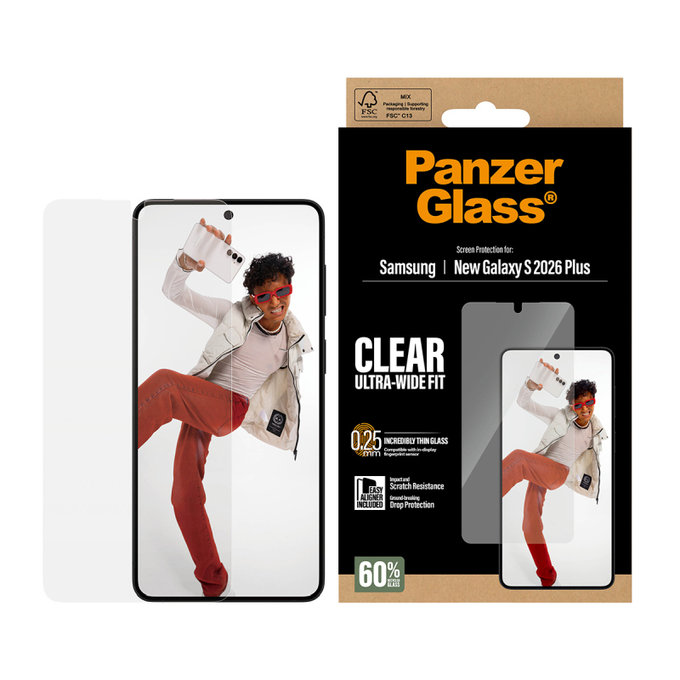 PanzerGlass - Sticlă securizată UWF cu aplicator pentru Samsung Galaxy S26+, transparentă