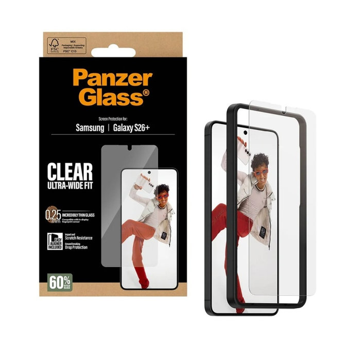 PanzerGlass - Sticlă securizată UWF cu aplicator pentru Samsung Galaxy S26+, transparentă