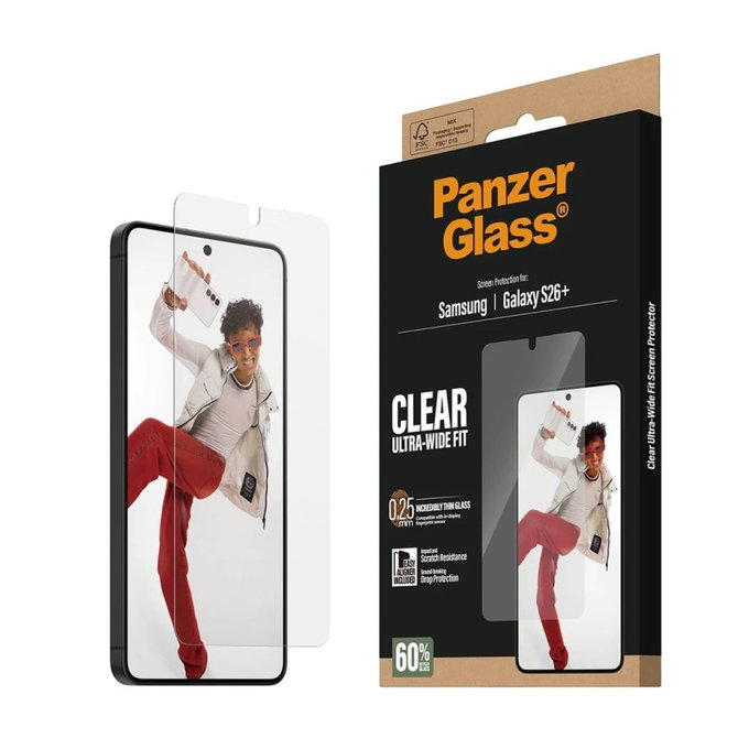 PanzerGlass - Sticlă securizată UWF cu aplicator pentru Samsung Galaxy S26+, transparentă