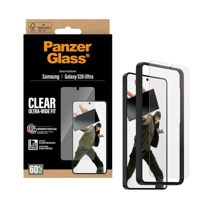 PanzerGlass - Sticlă securizată UWF cu aplicator pentru Samsung Galaxy S26 Ultra, transparentă