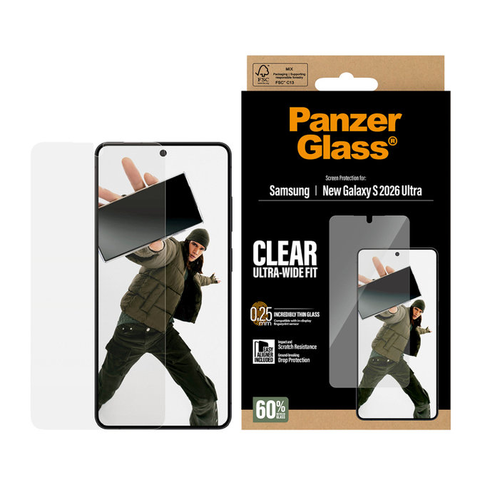 PanzerGlass - Sticlă securizată UWF cu aplicator pentru Samsung Galaxy S26 Ultra, transparentă