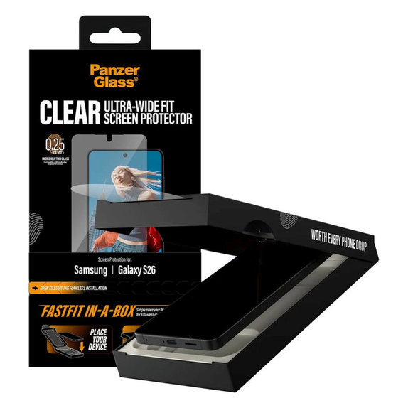 Sticlă securizată UWF cu FASTFIT In-A-Box pentru Samsung S26, Transparent, PanzerGlass