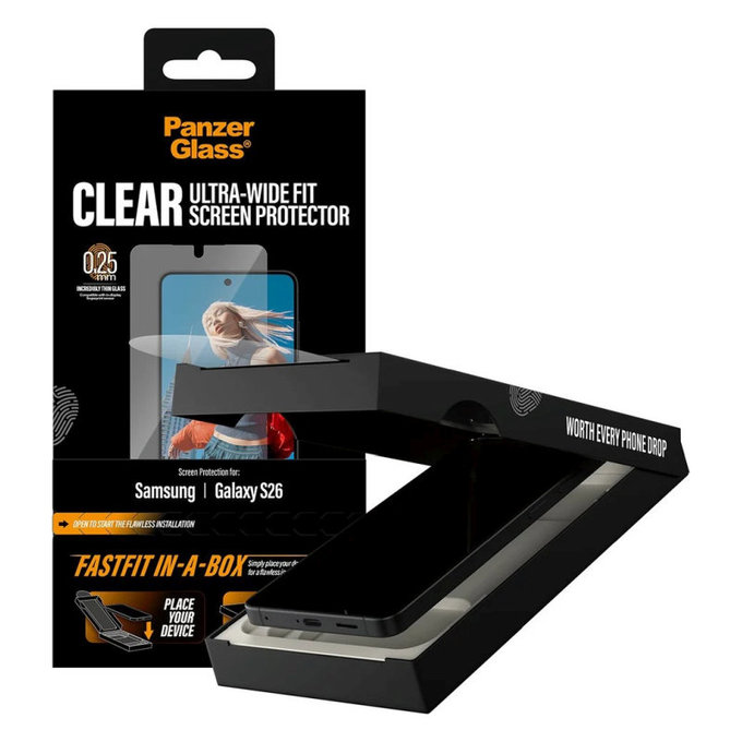 Sticlă securizată UWF cu FASTFIT In-A-Box pentru Samsung S26, Transparent, PanzerGlass