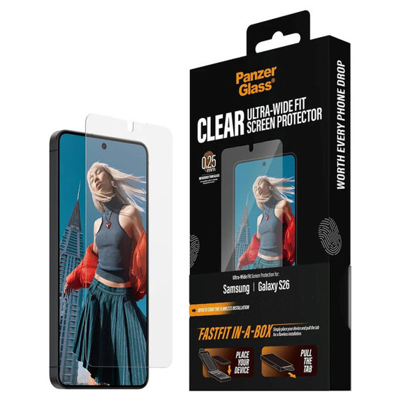 Sticlă securizată UWF cu FASTFIT In-A-Box pentru Samsung S26, Transparent, PanzerGlass
