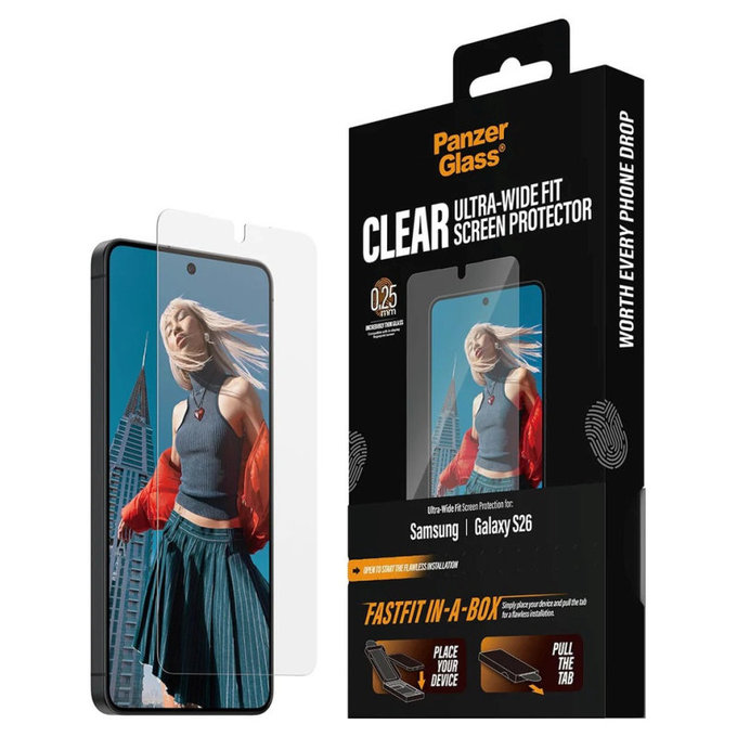 Sticlă securizată UWF cu FASTFIT In-A-Box pentru Samsung S26, Transparent, PanzerGlass
