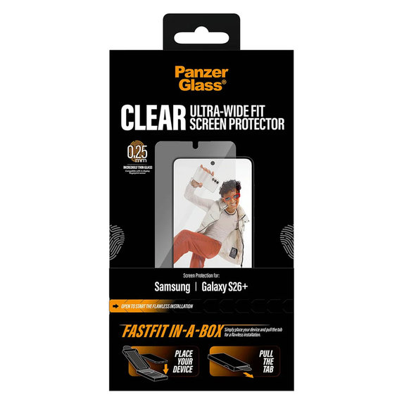 Sticlă securizată UWF cu FASTFIT In-A-Box pentru Samsung Galaxy S26+, Transparent, PanzerGlass