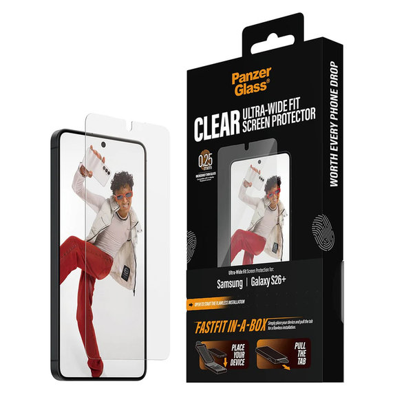Sticlă securizată UWF cu FASTFIT In-A-Box pentru Samsung Galaxy S26+, Transparent, PanzerGlass