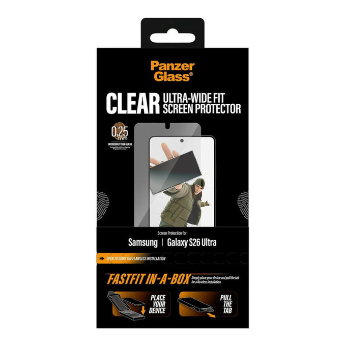 Sticlă securizată UWF cu FASTFIT In-A-Box pentru Samsung S26 Ultra, Transparent, PanzerGlass