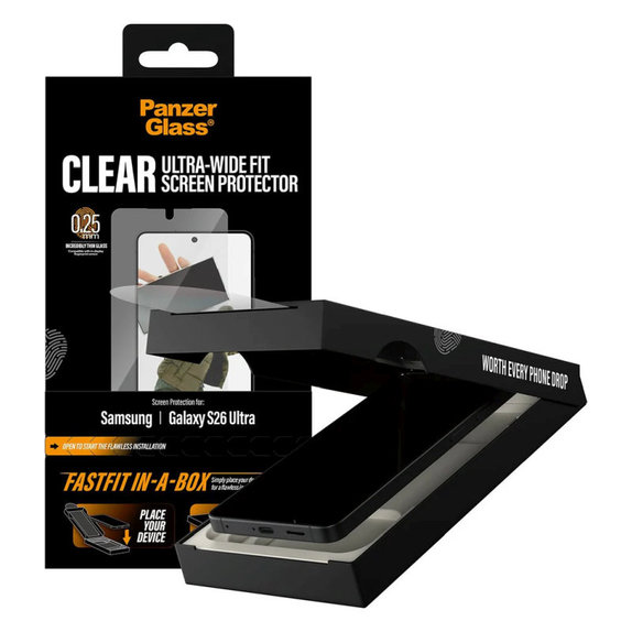 Sticlă securizată UWF cu FASTFIT In-A-Box pentru Samsung S26 Ultra, Transparent, PanzerGlass