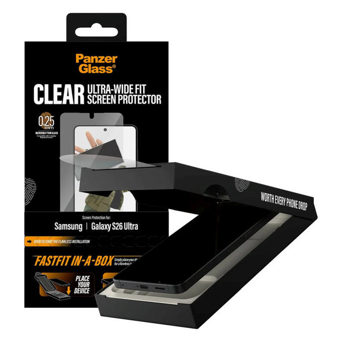 Sticlă securizată UWF cu FASTFIT In-A-Box pentru Samsung S26 Ultra, Transparent, PanzerGlass