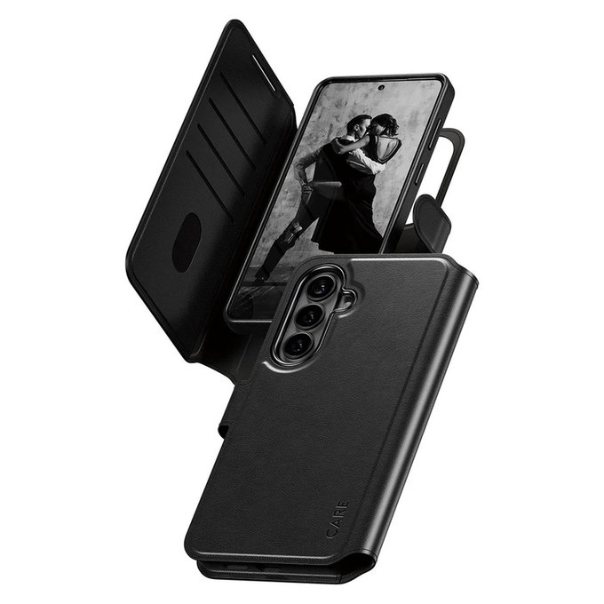 Caz Tango Wallet Two-In-One cu QI pentru Samsung Galaxy S26+, Negru, PanzerGlass