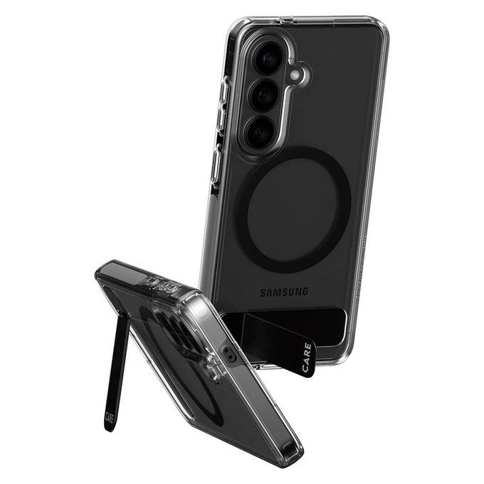Caz Kickstand cu QI negru pentru Samsung Galaxy S26, Transparent, PanzerGlass