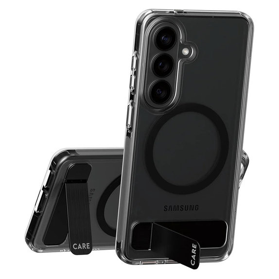 Caz Kickstand cu QI negru pentru Samsung Galaxy S26, Transparent, PanzerGlass