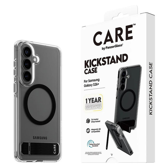 Caz Kickstand cu QI negru pentru Samsung Galaxy S26+, Negru, PanzerGlass