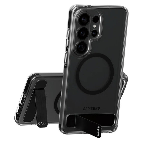 Caz Kickstand cu QI negru pentru Samsung Galaxy S26 Ultra, Transparent, PanzerGlass