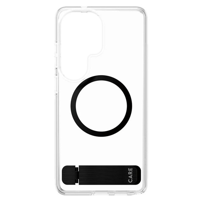 Caz Kickstand cu QI negru pentru Samsung Galaxy S26 Ultra, Transparent, PanzerGlass