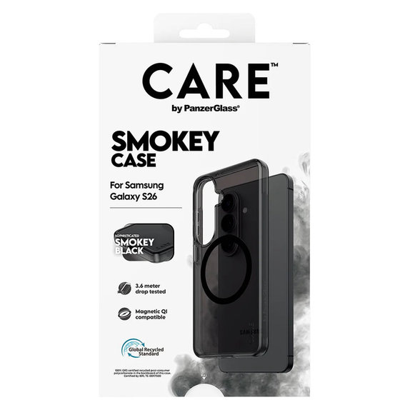 Caz Smokey cu QI negru pentru Samsung Galaxy S26, Negru, PanzerGlass