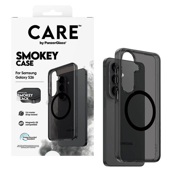 Caz Smokey cu QI negru pentru Samsung Galaxy S26, Negru, PanzerGlass