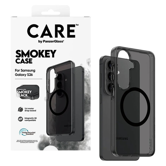 Caz Smokey cu QI negru pentru Samsung Galaxy S26, Negru, PanzerGlass
