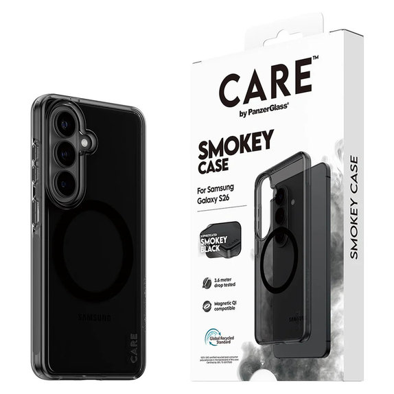 Caz Smokey cu QI negru pentru Samsung Galaxy S26, Negru, PanzerGlass