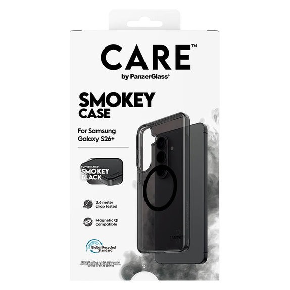 Caz Smokey cu QI negru pentru Samsung Galaxy S26+, Negru, PanzerGlass
