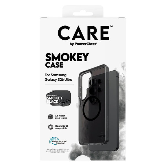 Caz Smokey cu QI negru pentru Samsung Galaxy S26 Ultra, Negru, PanzerGlass