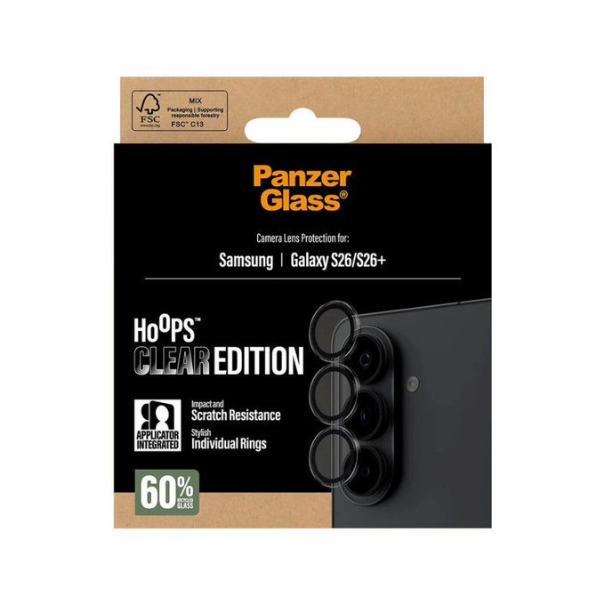Protecție lentilă Hoops pentru Samsung S26/S26+, Transparent, PanzerGlass