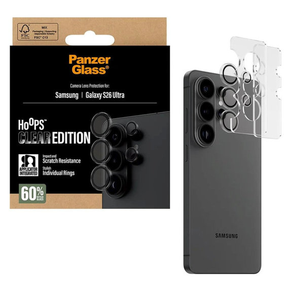 Protecție lentilă Hoops pentru Samsung S26 Ultra, Transparent, PanzerGlass