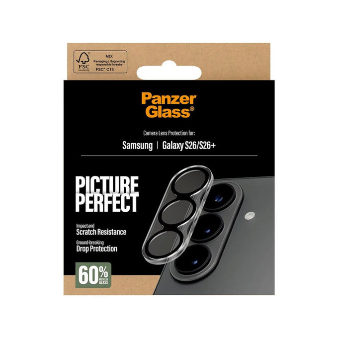 Protecție lentilă PicturePerfect pentru Samsung S26/S26+, Negru, PanzerGlass