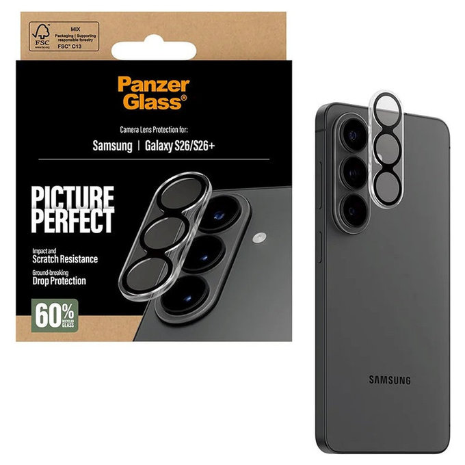 Protecție lentilă PicturePerfect pentru Samsung S26/S26+, Negru, PanzerGlass