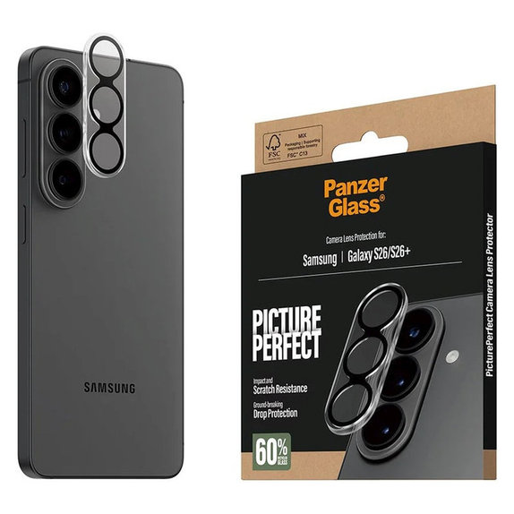Protecție lentilă PicturePerfect pentru Samsung S26/S26+, Negru, PanzerGlass