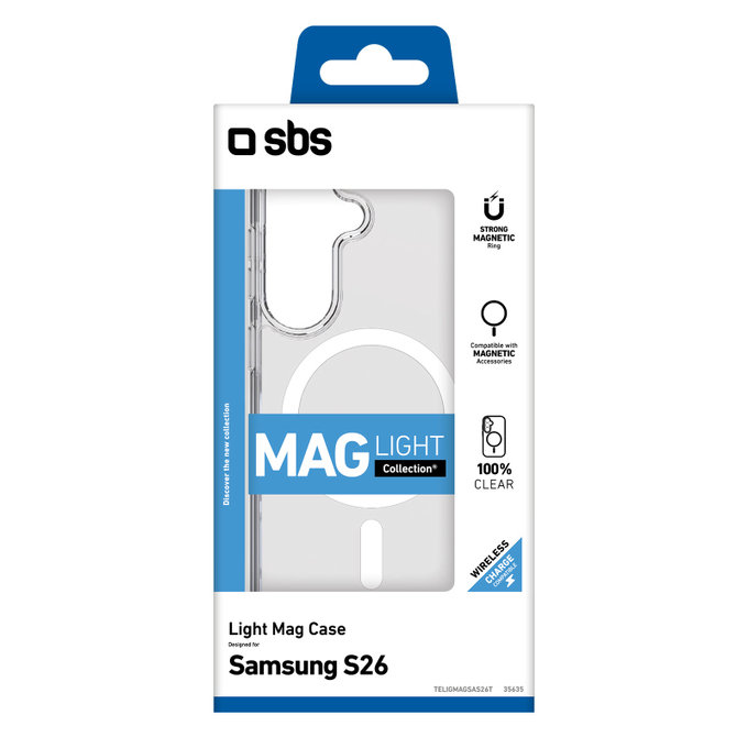 SBS - Caz Light Mag pentru Samsung Galaxy S26, transparent
