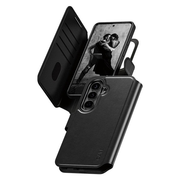 Caz Tango Wallet Two-In-One cu QI pentru Samsung Galaxy S26, Negru, PanzerGlass