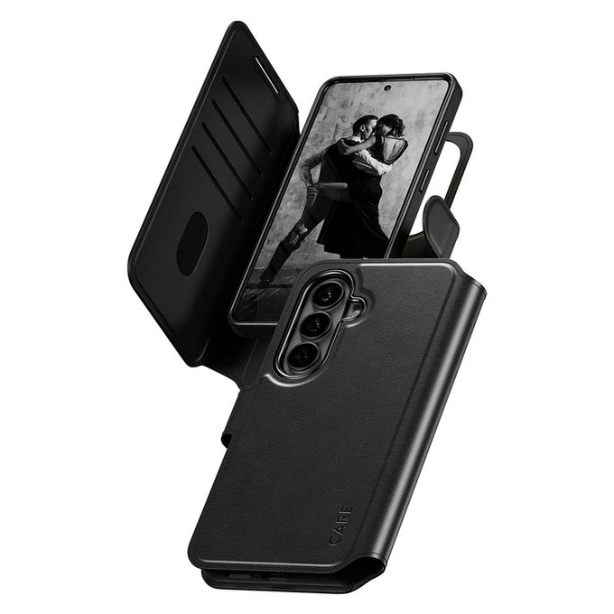 Caz Tango Wallet Two-In-One cu QI pentru Samsung Galaxy S26, Negru, PanzerGlass