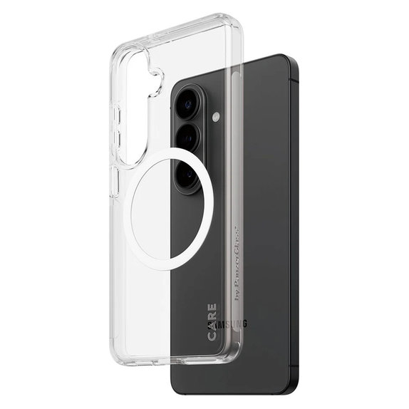 Caz Urban Explorer cu QI alb pentru Samsung Galaxy S26, Transparent, PanzerGlass