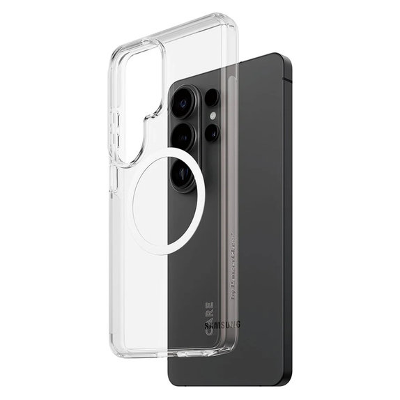 Caz Urban Explorer cu QI alb pentru Samsung Galaxy S26 Ultra, Transparent, PanzerGlass