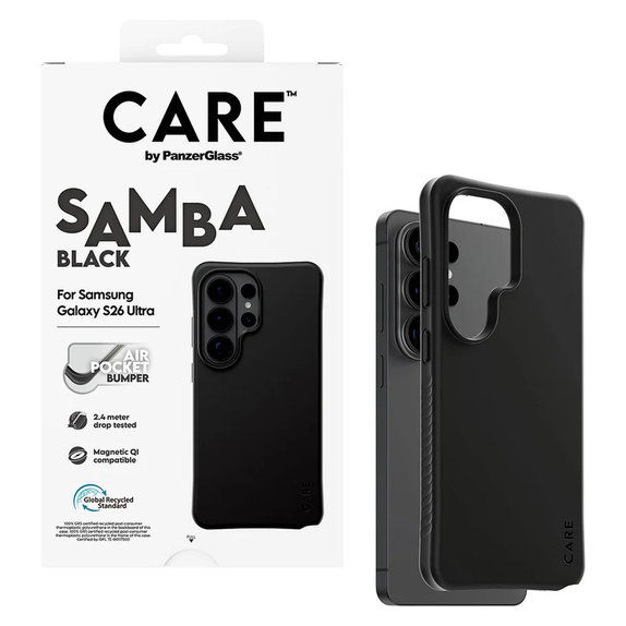 Caz Samba cu QI pentru Samsung Galaxy S26 Ultra, Negru, PanzerGlass