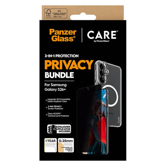 Bundle Privacy 3 în 1 pentru Samsung Galaxy S26+, PanzerGlass