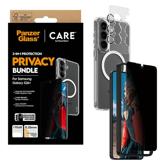 Bundle Privacy 3 în 1 pentru Samsung Galaxy S26+, PanzerGlass