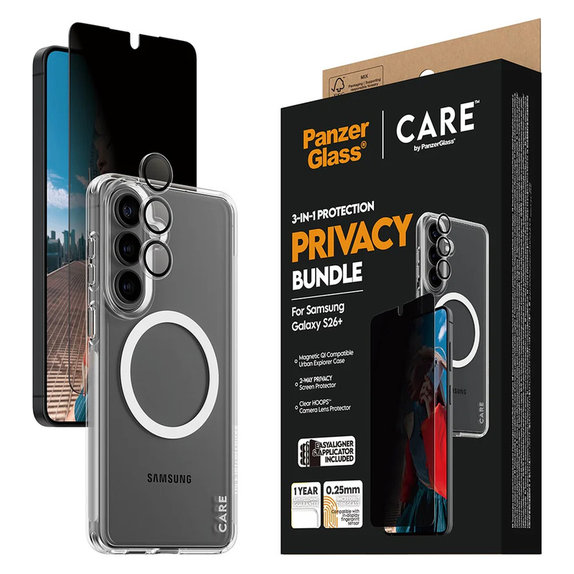 Bundle Privacy 3 în 1 pentru Samsung Galaxy S26+, PanzerGlass