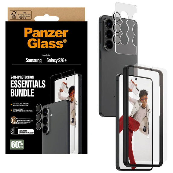 Bundle Essentials 2 în 1 pentru Samsung S26+, PanzerGlass