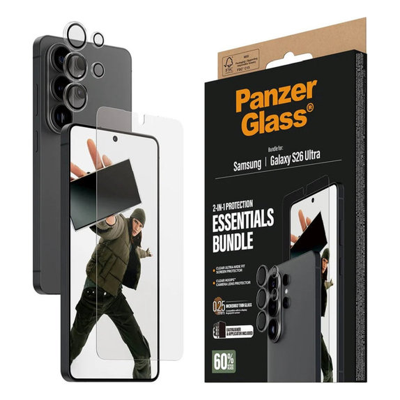 Bundle Essentials 2 în 1 pentru Samsung S26 Ultra, PanzerGlass