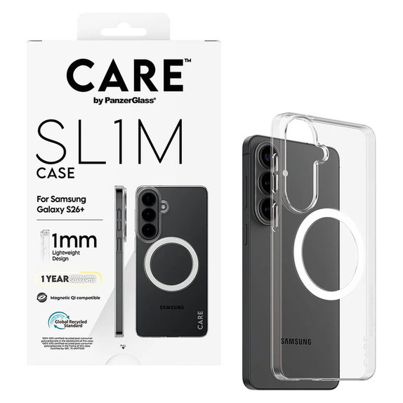 Caz SL1M pentru Samsung Galaxy S26+, Transparent, PanzerGlass