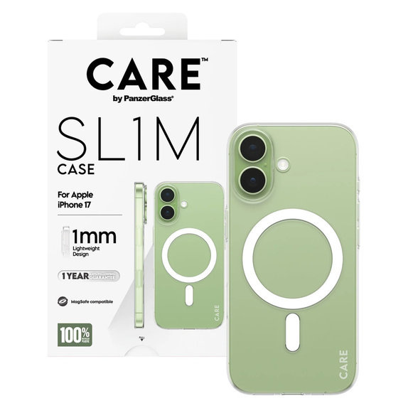 Caz SL1M pentru iPhone 17, Transparent, PanzerGlass
