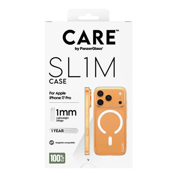 Caz SL1M pentru iPhone 17 Pro, transparent, CARE