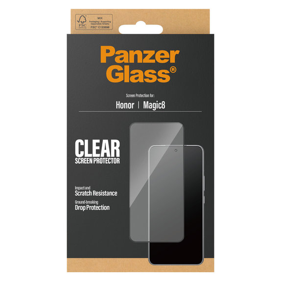 Sticlă securizată UWF pentru Honor Magic8, Negru, PanzerGlass